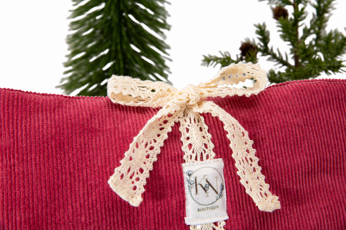 Pochette en velours côtelé rose foncé