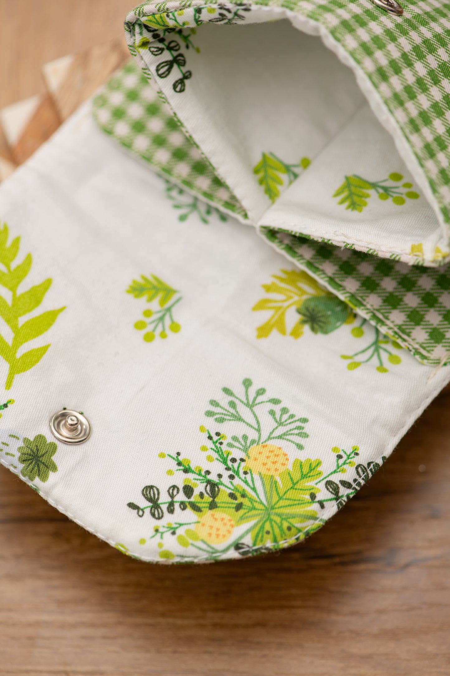 Pochette mini vichy vert
