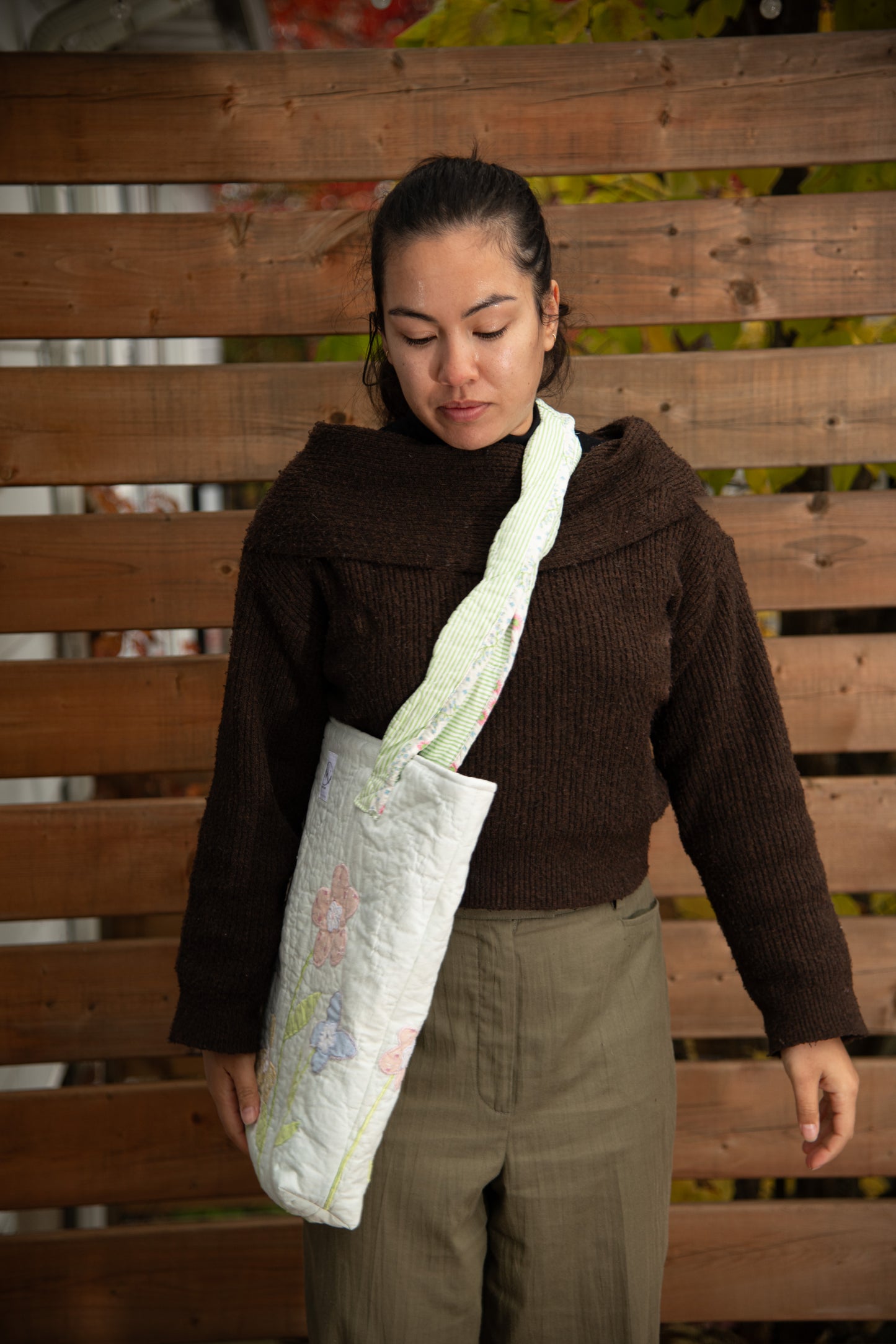 Sac cabas à fleurs pastel